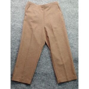 Alfred‎ Dunner Women's Petite Pants 12P Brown Elastic Waist Cropped Culottes Lq
